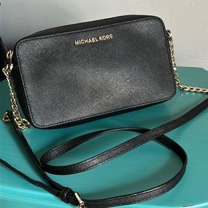 Michael Kors Saffiano Crossgrain Leather Compact Camera Crossbody Bag
